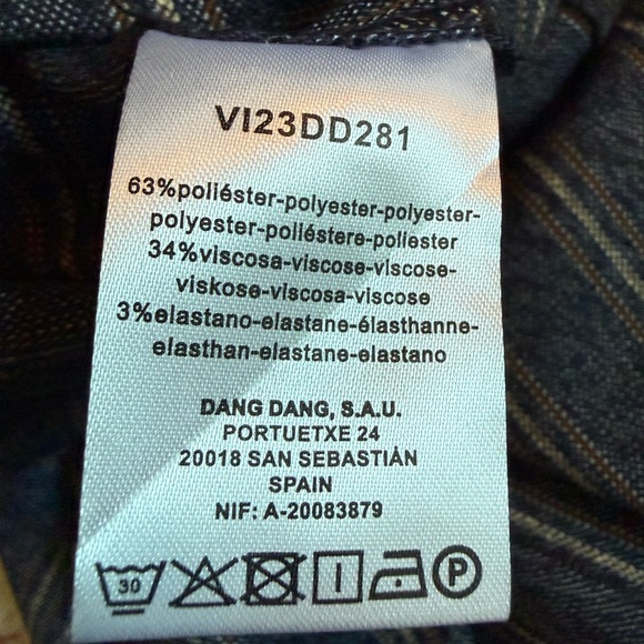 Indi&Cold Wide Leg Pinstripe Trousers - Navy & Grey Size 36/4 - Picture 8 of 9